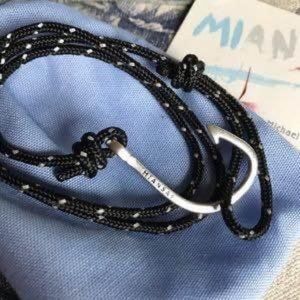 Miansai Silver Hook Cord Wrap Bracelet Made in USA Nautical Unisex One Size